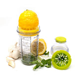 Norpro Salad Dressing Maker with Citrus Juicer and Herb Grinder with Recipe Markings