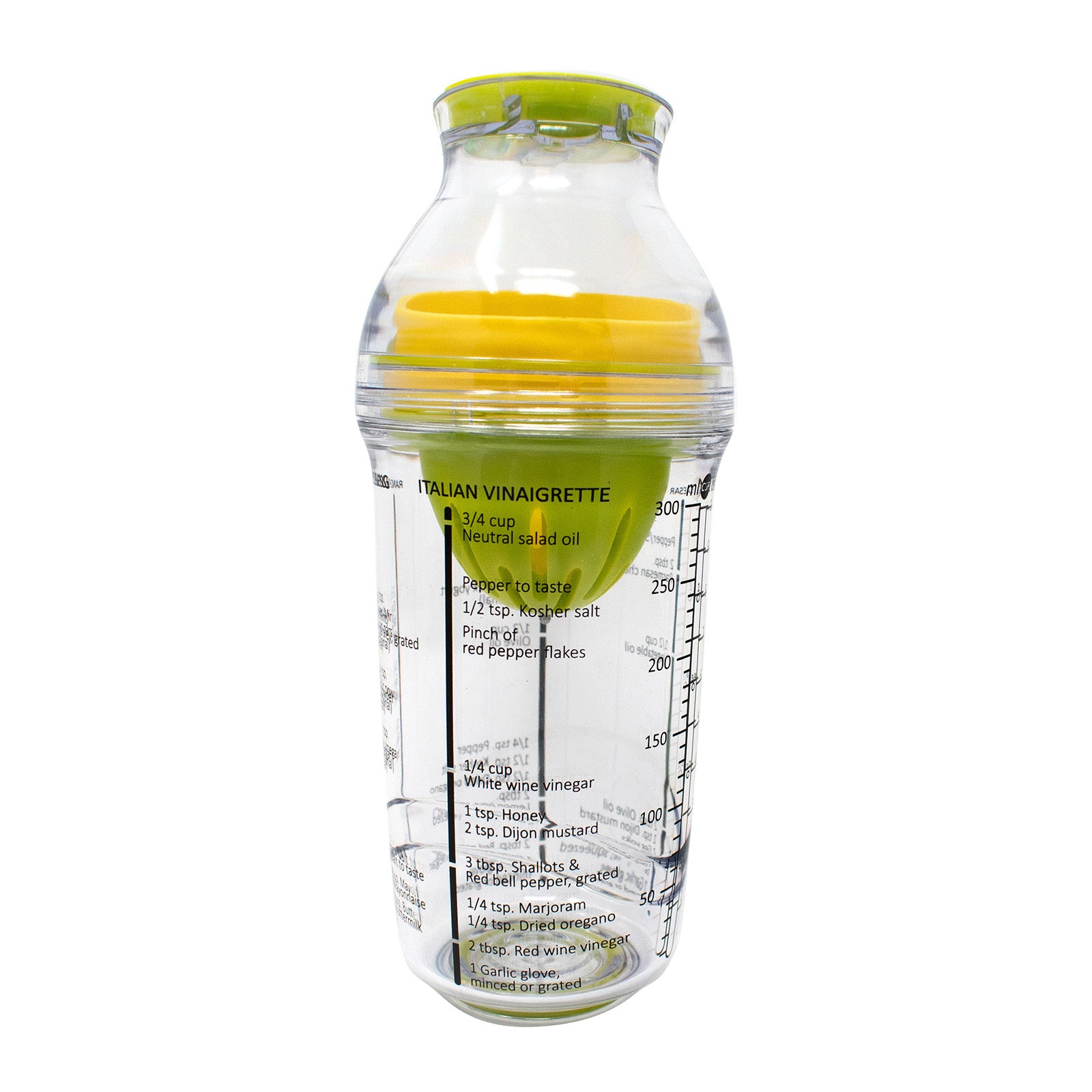 Norpro Salad Dressing Maker with Citrus Juicer and Herb Grinder with Recipe Markings