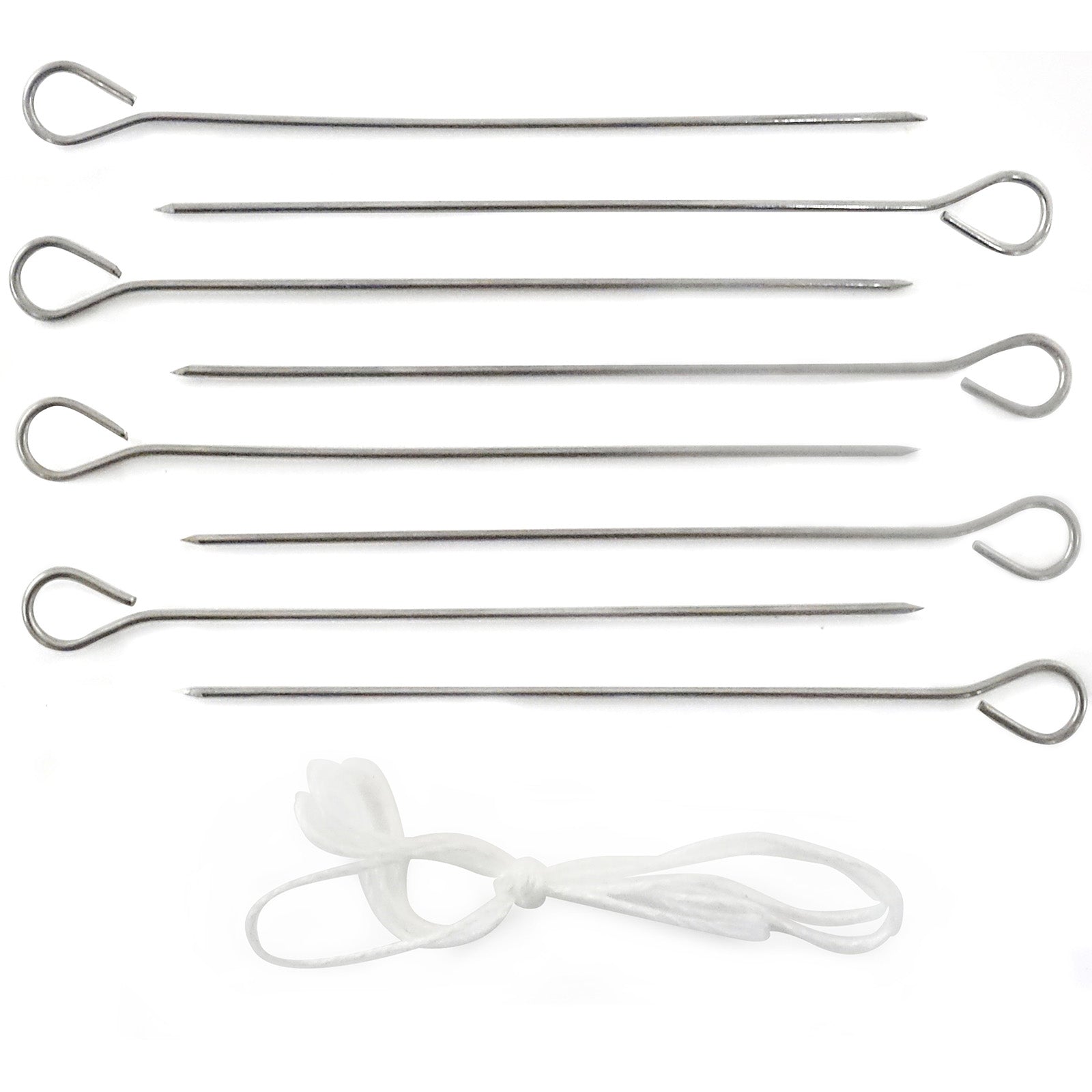 Norpro Stainless Steel Poultry Lacers, Set of 8 Reusable Pins, Metallic