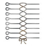 Norpro Stainless Steel Poultry Lacers, Set of 8 Reusable Pins, Metallic