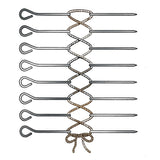 Norpro Stainless Steel Poultry Lacers, Set of 8 Reusable Pins, Metallic