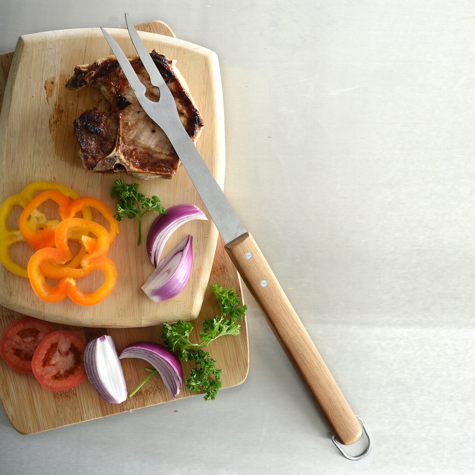 Norpro BBQ Fork with Acacia Handle, 19-Inch