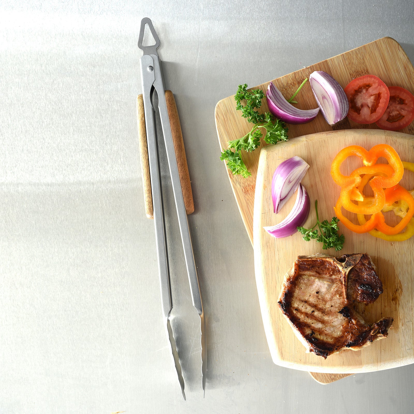 Norpro 18-Inch BBQ Tongs with Acacia Handle