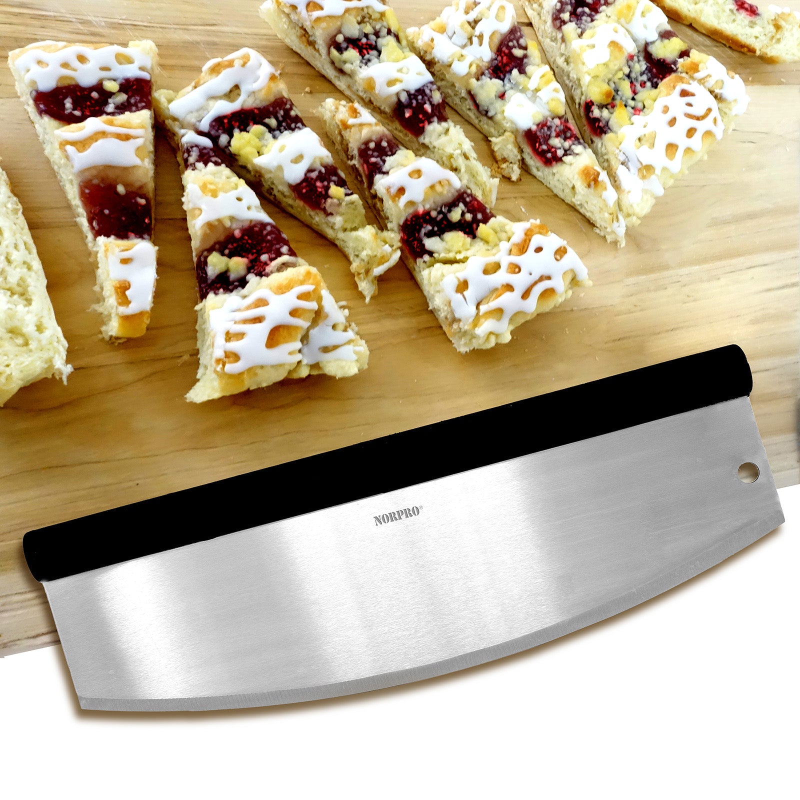 Norpro Grip EZ Multi Use Rocking Pizza Cuttler, Stainless Steel