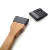 Norpro Basting Brush with Acacia Handle and Removable Silicone Bristles