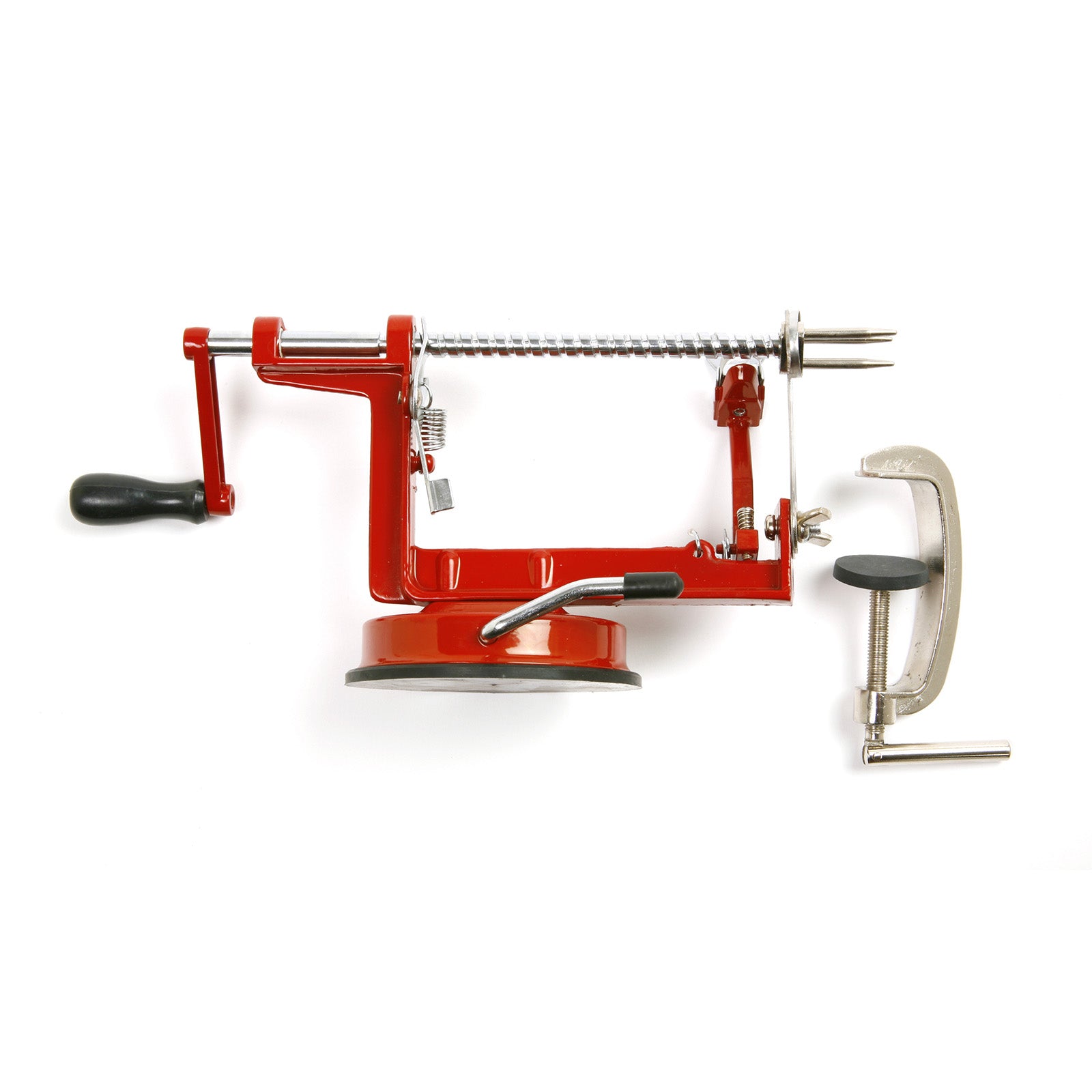 Norpro Apple-Master Parer, Slicer & Corer With Vacuum Base and Clamp for Rough Surfaces, Red