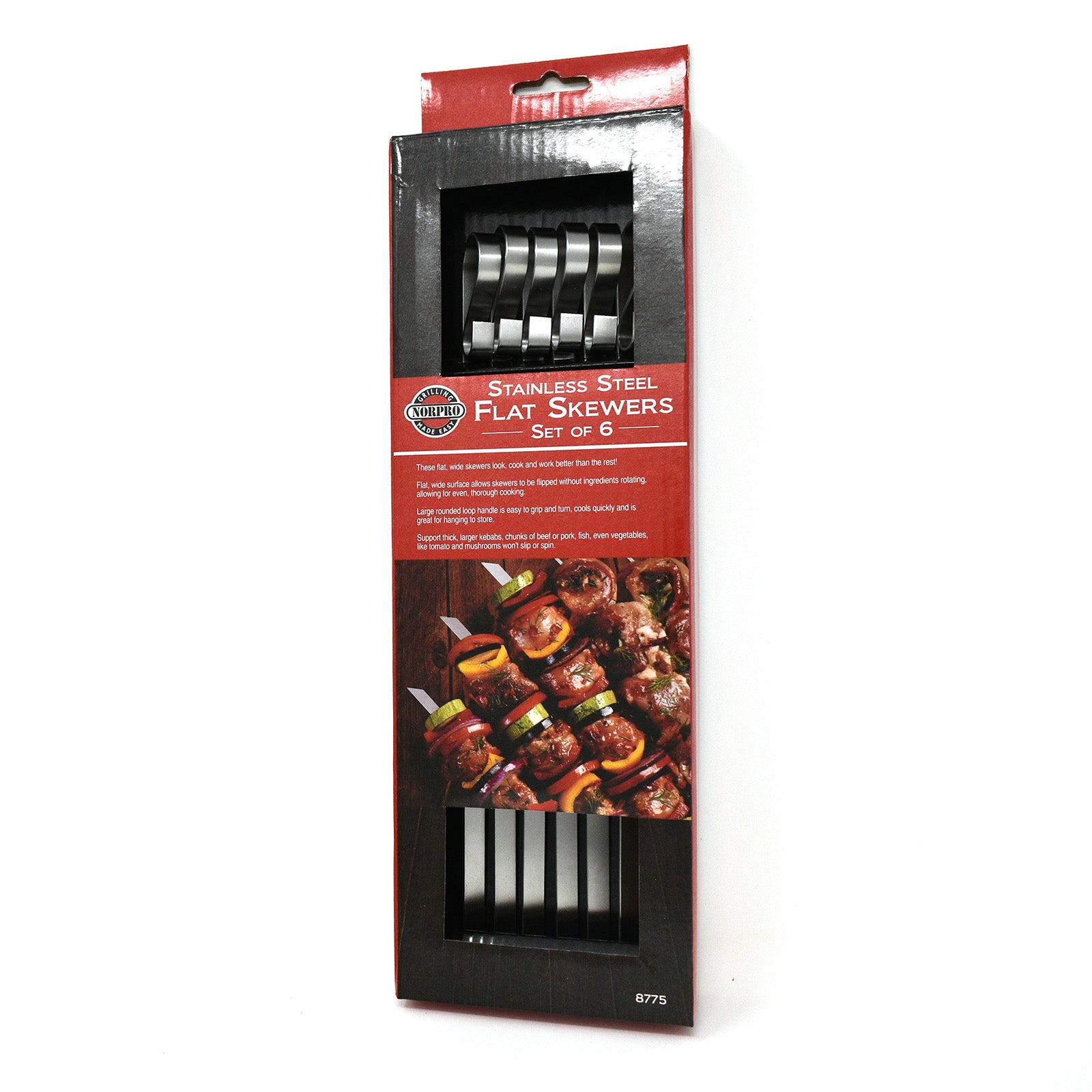 Norpro Stainless Stee 12.5-Inch Flat Skewers, Set of 6