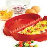 Norpro Silicone Microwave 2 Egg Omelet Maker, Red