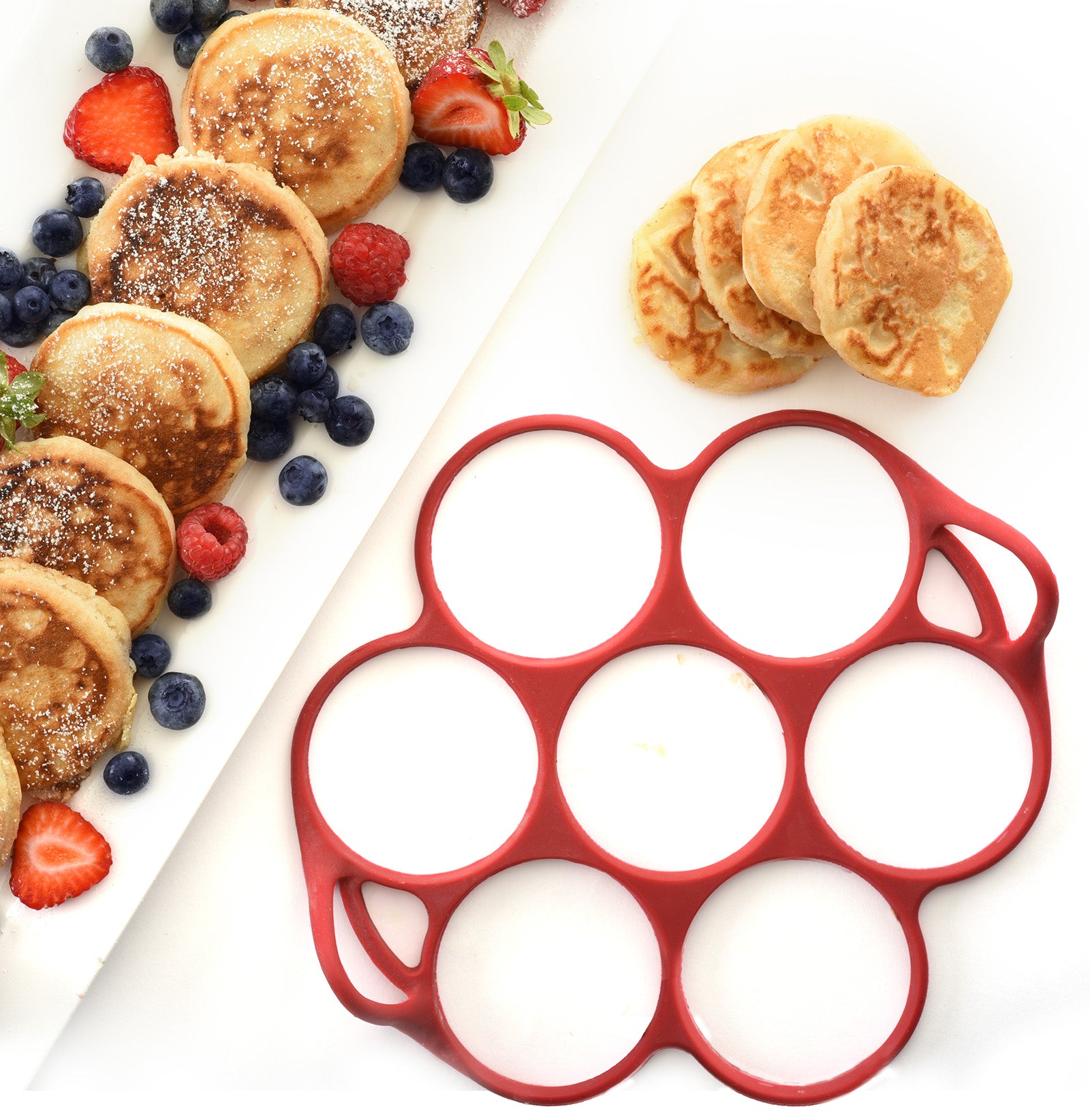 Norpro Silver Dollar Pancake and Egg Ring, Red