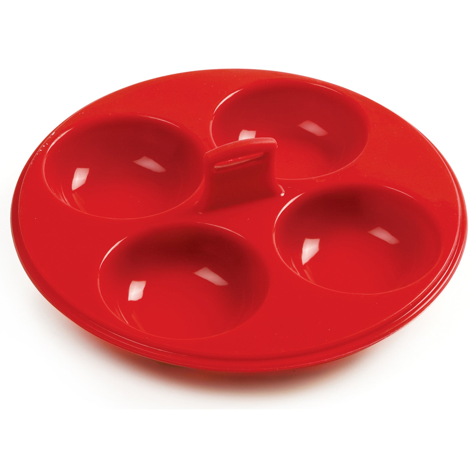 Norpro Silicone 4 Egg Poacher, Red