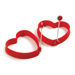 Norpro 3.5-Inch Silicone Heart Shaped Pancake and Egg Rings, Set of 2, Red