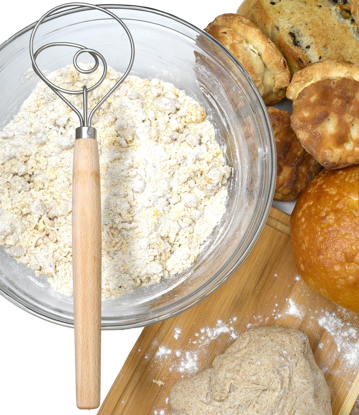 Norpro Scandinavian Dough Whisk, 12-Inch