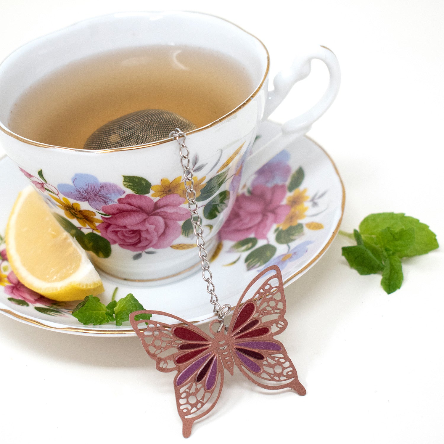 Norpro Mesh Tea Infuser with Butterfly Charm, 2-Inch, Stainless Steel