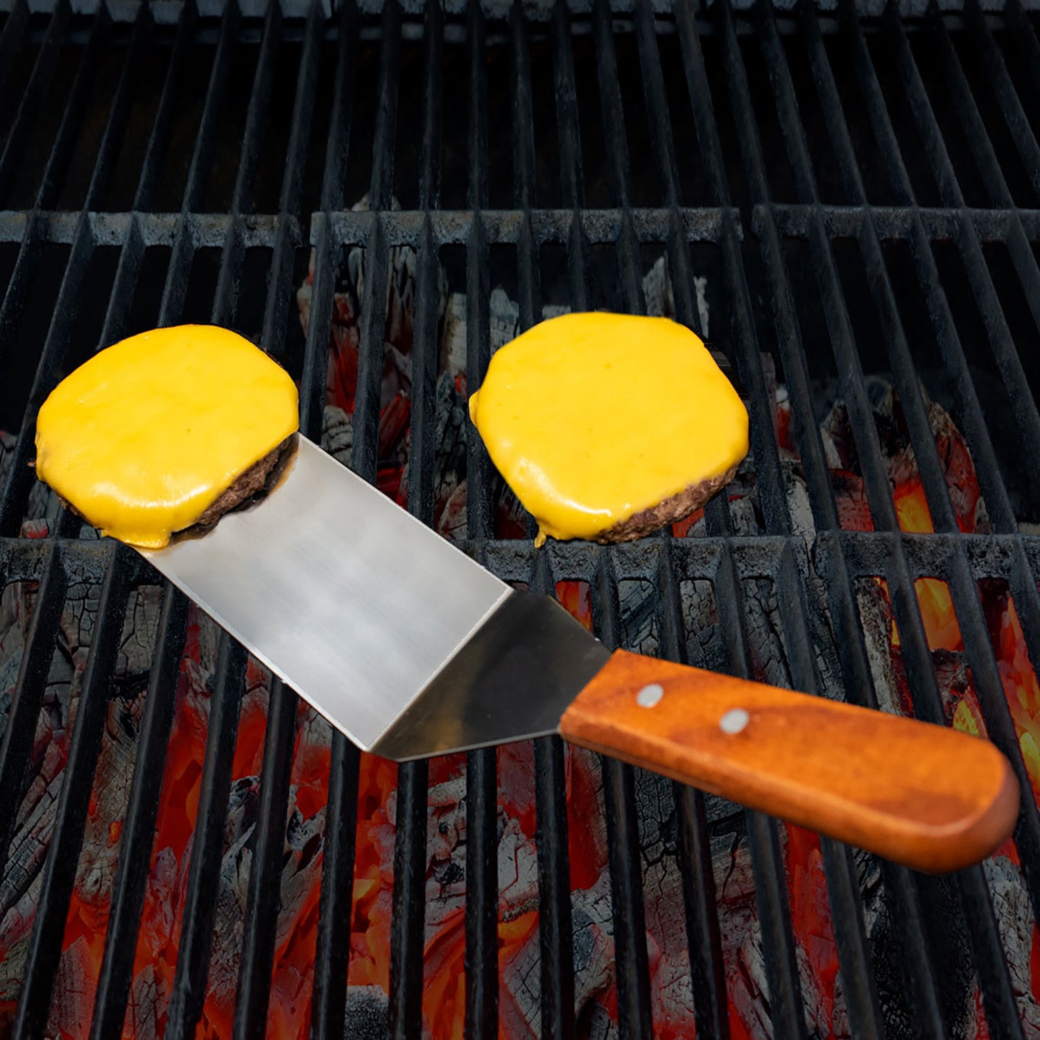 Norpro Stainless Steel Jumbo Solid Spatula with Mahogany Handle, 12-Inch