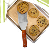 Norpro Stainless Steel Jumbo Solid Spatula with Mahogany Handle, 12-Inch
