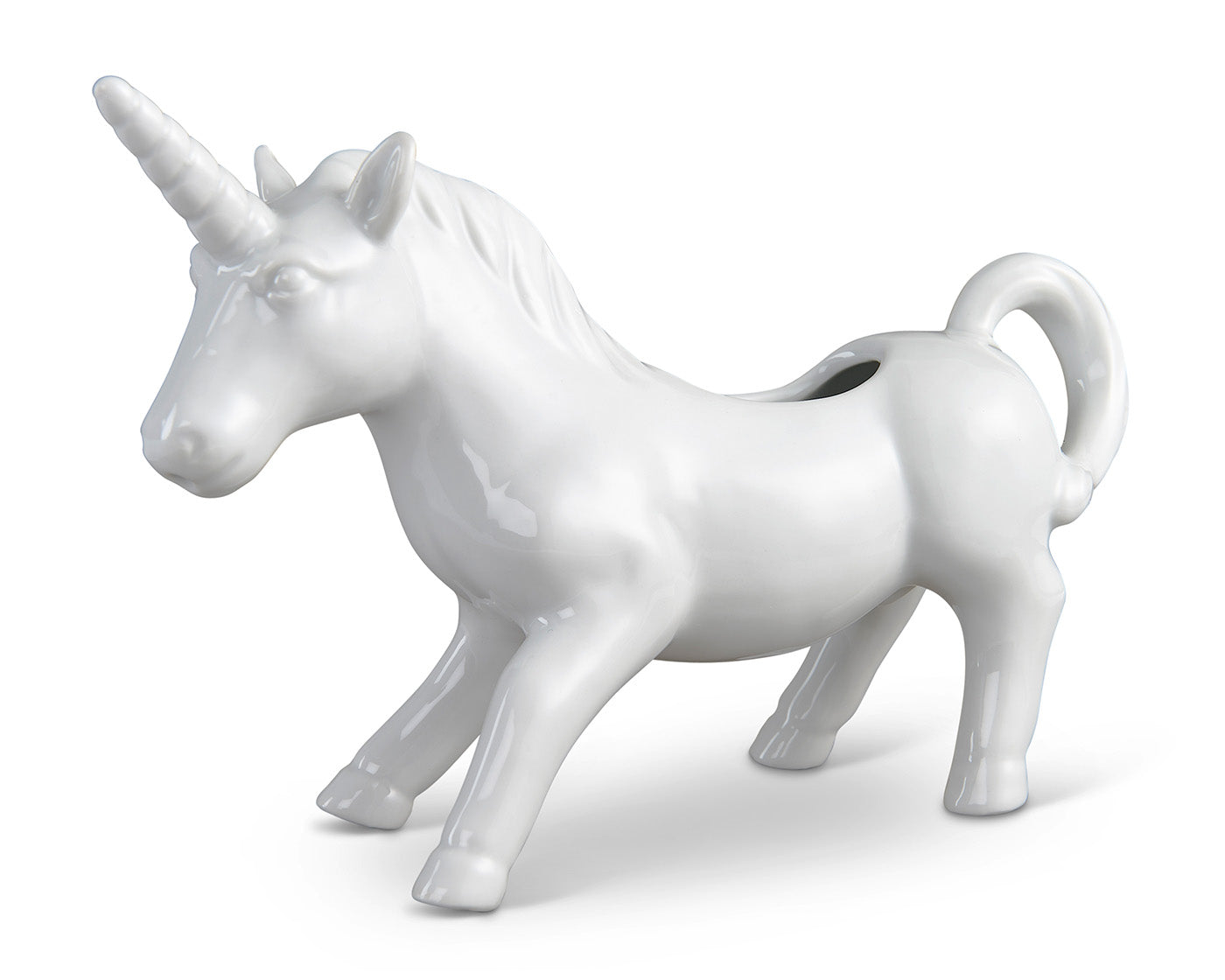 HIC Fine Porcelain Unicorn Creamer, 4 ounce, White