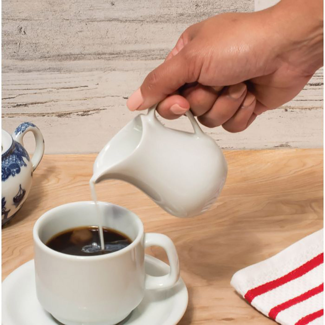 HIC Creamer Pitcher with Handle, Fine White Porcelain, 4-ounces