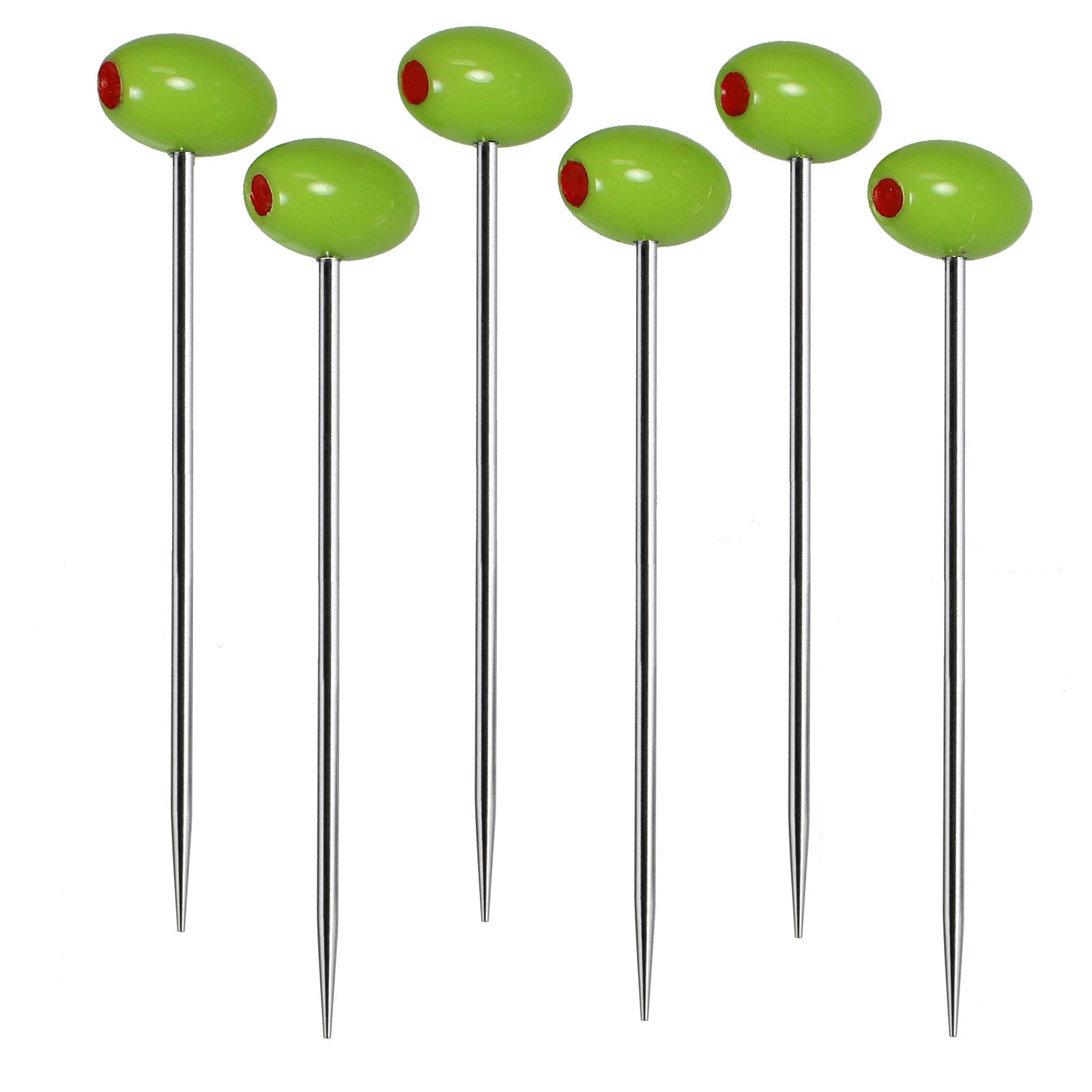 Prodyne With an Olive Martini and Cocktail Picks, Set of 6