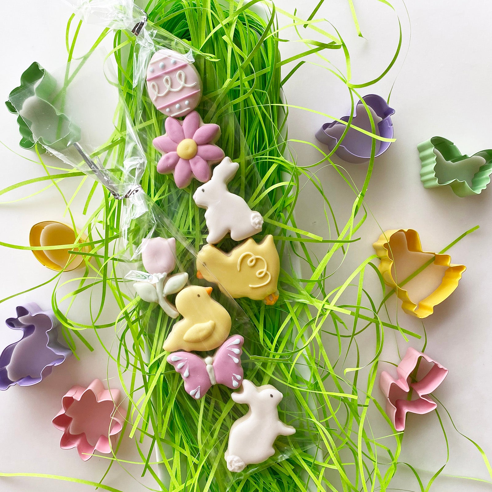 R&M International Mini Easter Cookie Cutter and Stamper Set