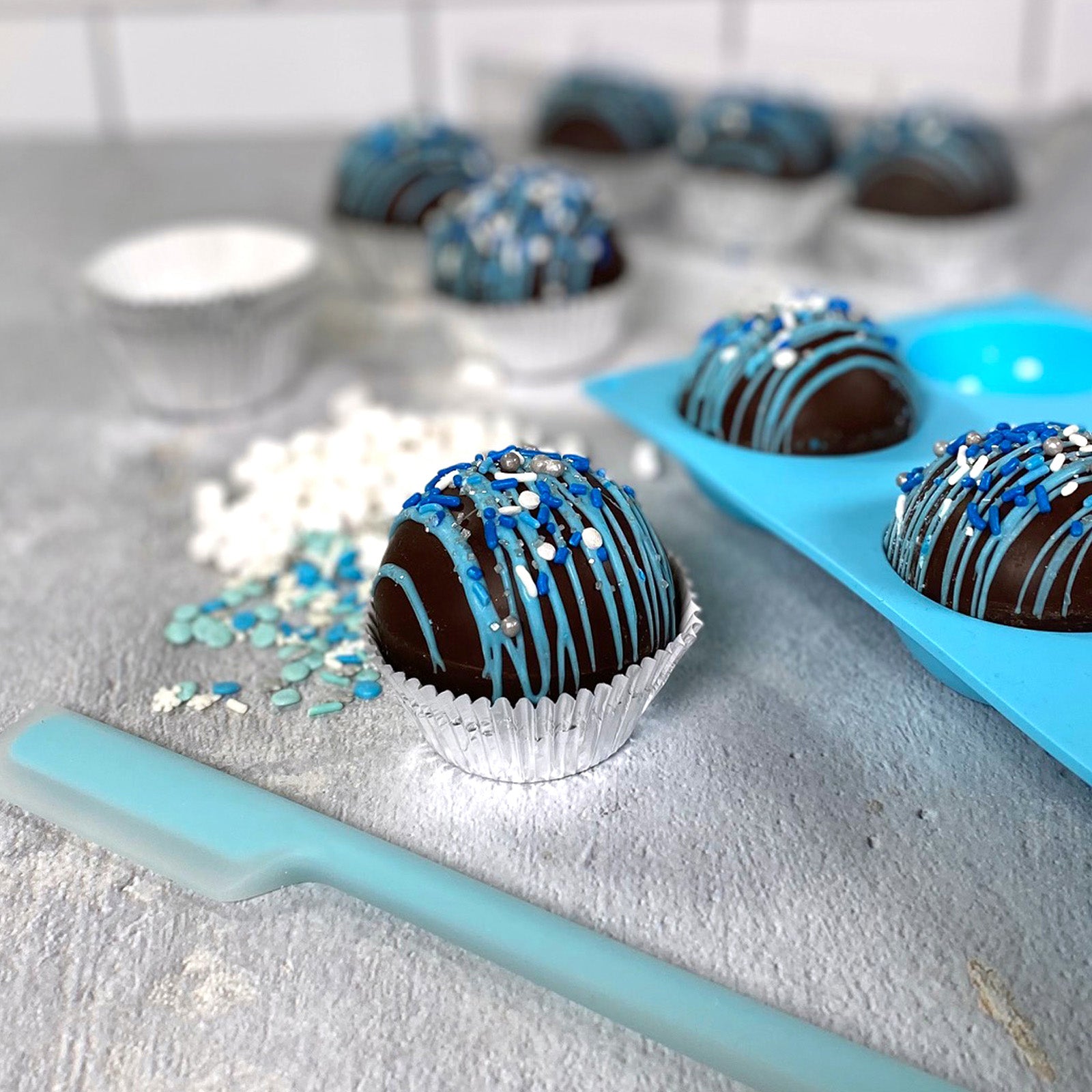 R&M International Silicone Chocolate Spoon & Hot Cocoa Bomb Mold Set