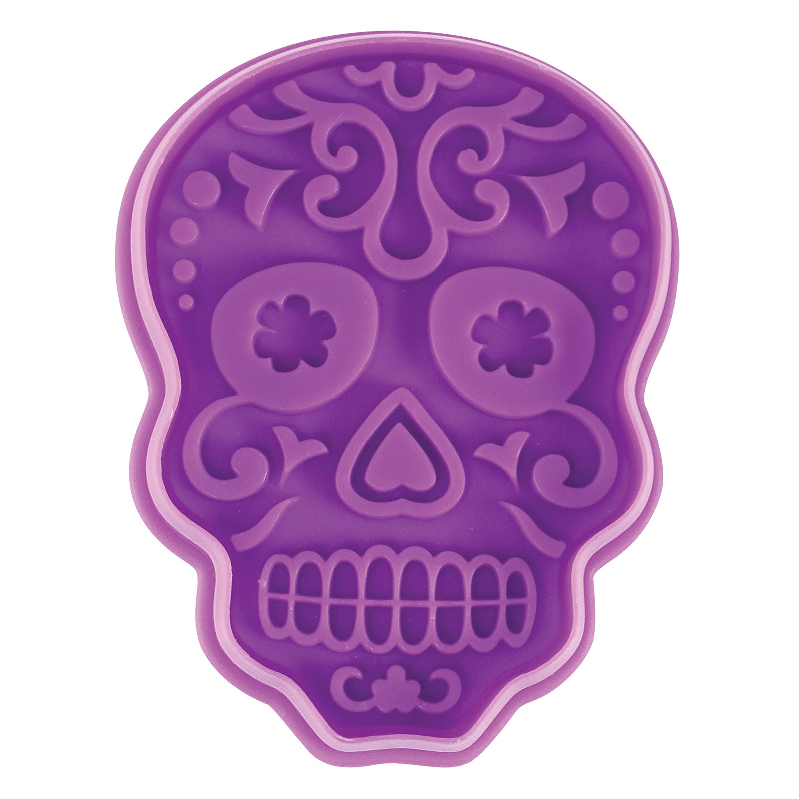 R&M International Skull Cookie Cutter and Stamp, 2 Piece Set