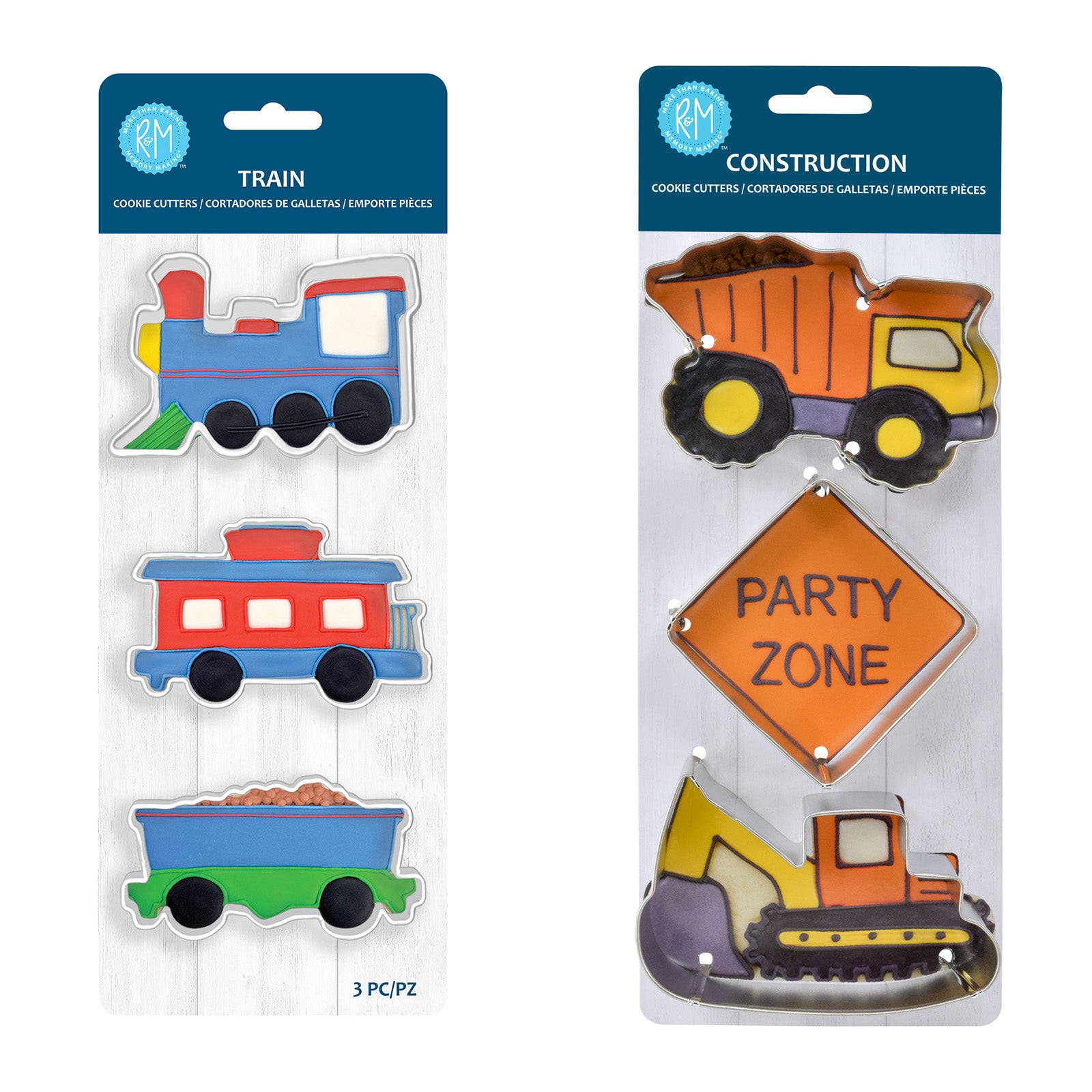 R&M International Construction and Train 6 Piece Cookie Cutter Set