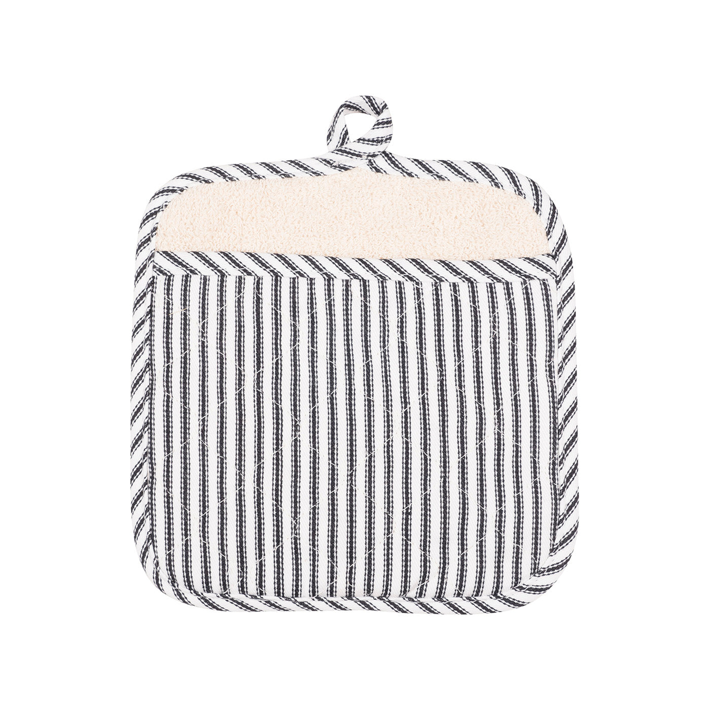 KAF Home Metro Stripe Pot Holder Mitt, Black