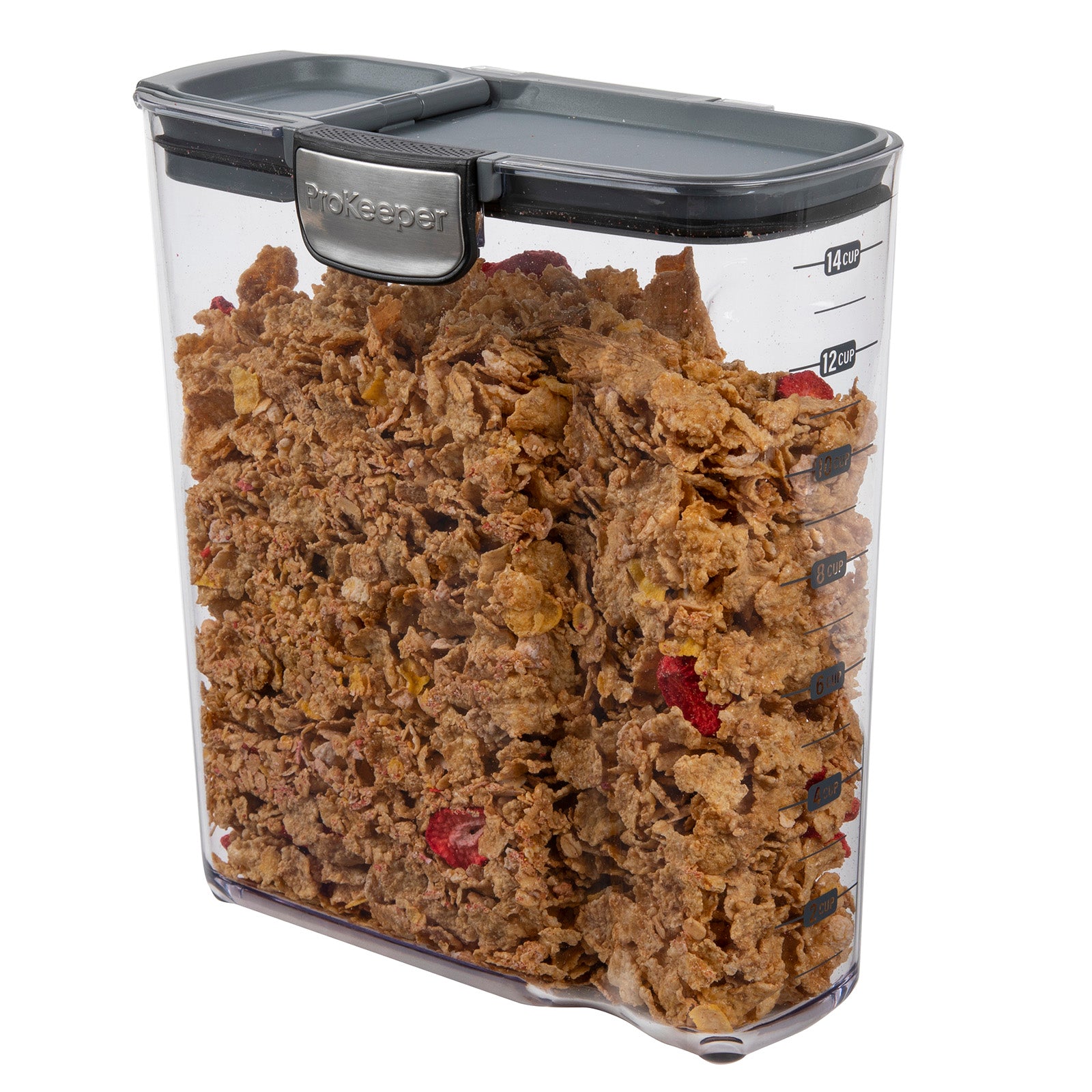Progressive International ProKeeper+ Airtight Cereal Storage Container, Clear Plastic