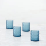 Fortessa Orbetto Outdoor Double Old Fashioned Beverage Cocktail Glass 4 Pack, 10.5 ounce, Cornflower