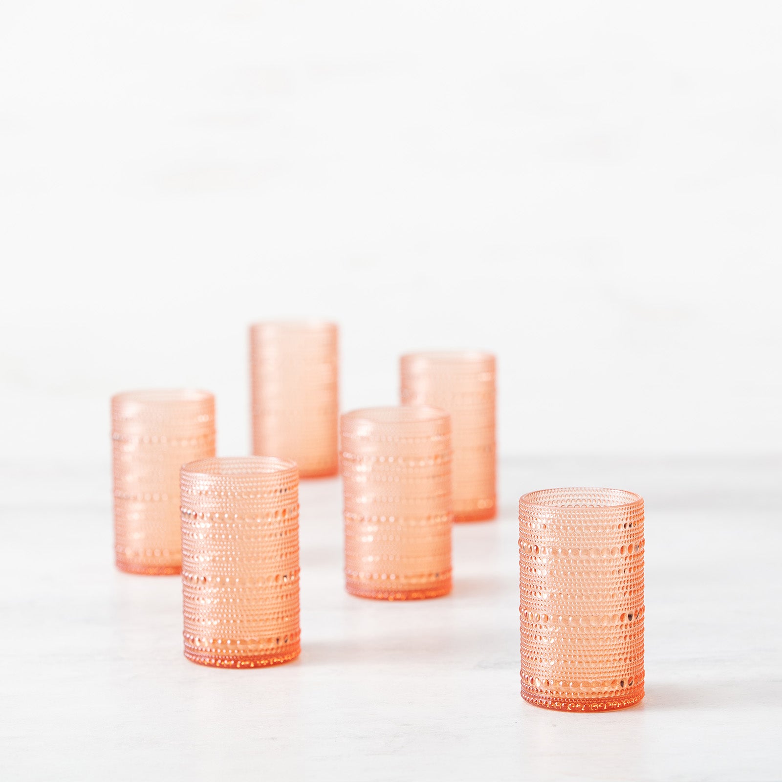 Fortessa Orbetto Outdoor Iced Beverage Cocktail Glass 4 Pack, 13 ounce, Coral Blush