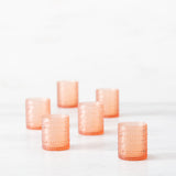 Fortessa Orbetto Outdoor Double Old Fashioned Beverage Cocktail Glass 4 Pack, 10.5 ounce, Coral Blush