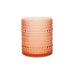 Fortessa Orbetto Outdoor Double Old Fashioned Beverage Cocktail Glass 4 Pack, 10.5 ounce, Coral Blush