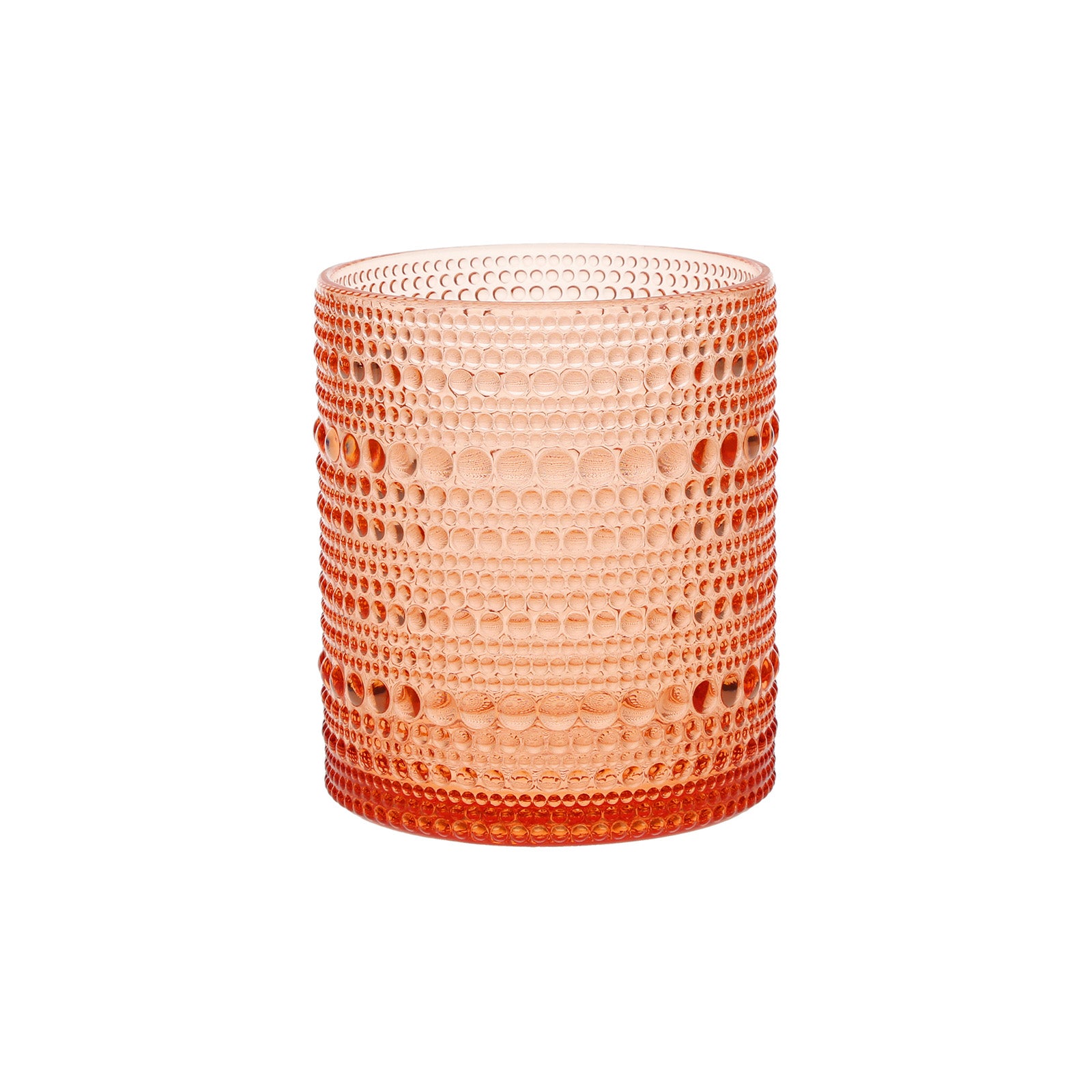 Fortessa Orbetto Outdoor Double Old Fashioned Beverage Cocktail Glass 4 Pack, 10.5 ounce, Coral Blush