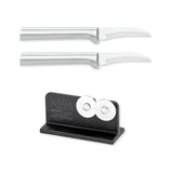 Rada Cutlery 2.38-Inch Granny Paring Knife Set of 2, Silver Handles & Quick Edge Knife Sharpener
