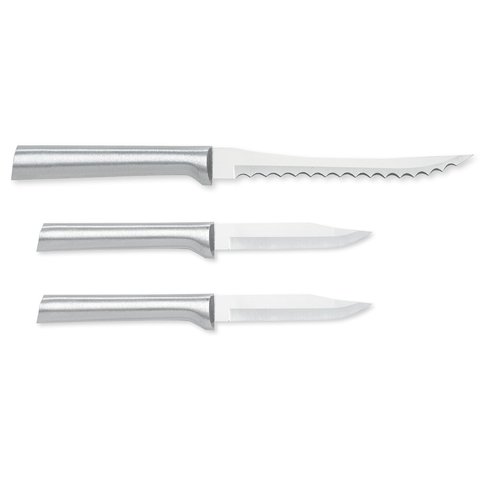 Rada Cutlery 3.25-Inch Regular Paring Knife & 5-Inch Tomato Slicer Stainless Steel Serrated Blade, Silver Handles