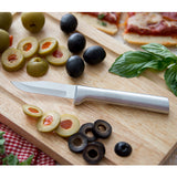 Rada Cutlery 2.5-Inch Peeling Paring Knife Set of 2, Silver Handles & Quick Edge Knife Sharpener