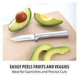 Rada Cutlery 2.5-Inch Peeling Paring Knife Set of 2, Silver Handles & Quick Edge Knife Sharpener