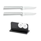 Rada Cutlery 2.5-Inch Peeling Paring Knife Set of 2, Silver Handles & Quick Edge Knife Sharpener