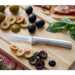 Rada Cutlery 2.5-Inch Peeling Paring Knife Set of 3, Silver Handles & Quick Edge Knife Sharpener