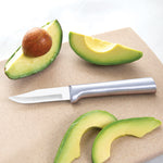 Rada Cutlery 2.5-Inch Peeling Paring Knife Set of 3, Silver Handles & Quick Edge Knife Sharpener