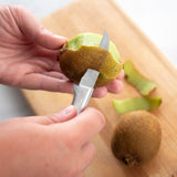 Rada Cutlery Paring & Peeling Knife Set, 4 Knives & Quick Edge Knife Sharpener, Silver