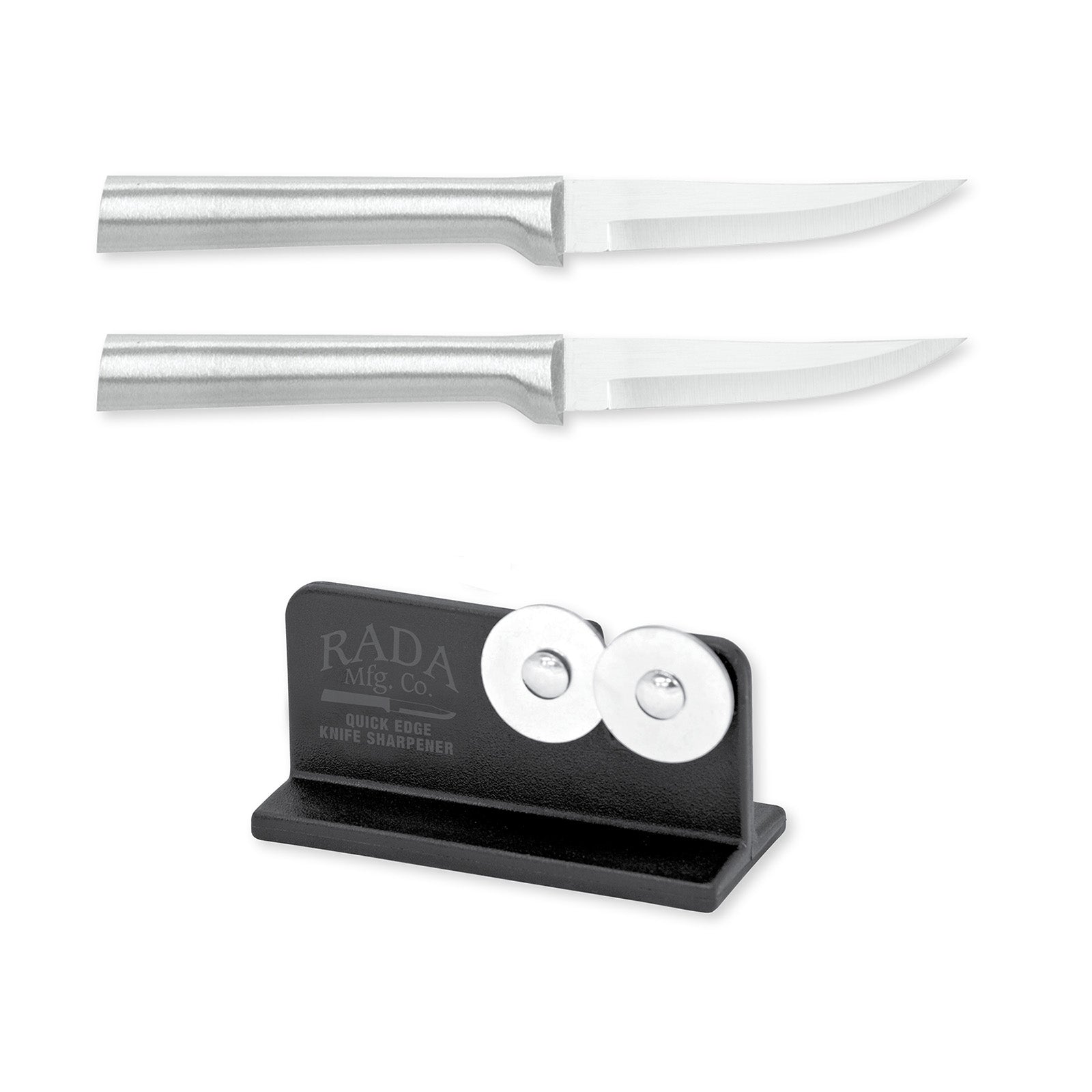 Rada Cutlery Heavy Duty 3.25-Inch Paring Knife Set of 2 & Quick Edge Knife Sharpener