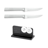 Rada Cutlery Heavy Duty 3.25-Inch Paring Knife Set of 2, Silver Handles & Quick Edge Knife Sharpener