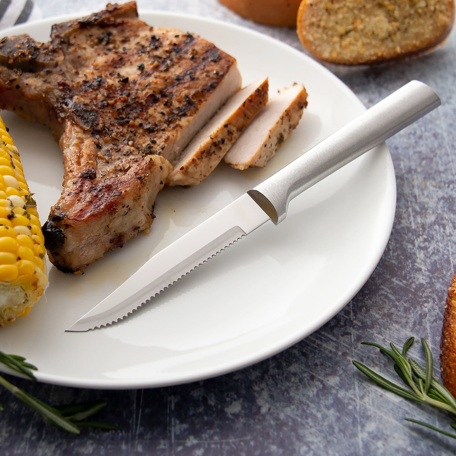 Rada Cutlery 3.875-Inch Serrated Steak Knife, Aluminum Handle