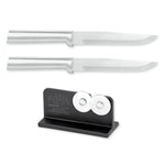 Rada Cutlery 5.375-Inch Stubby Butcher Knife Set of 2 & Quick Edge Knife Sharpener