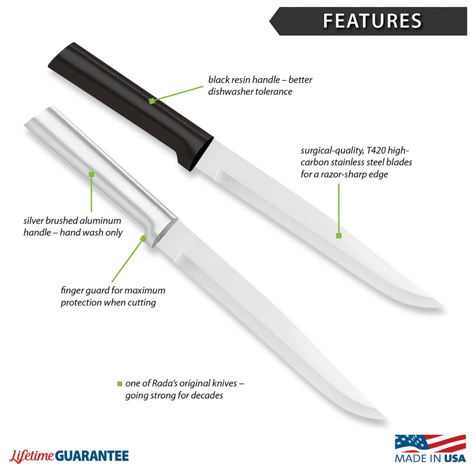 Rada Cutlery 7-Inch Slicer Knife, Aluminum Handle