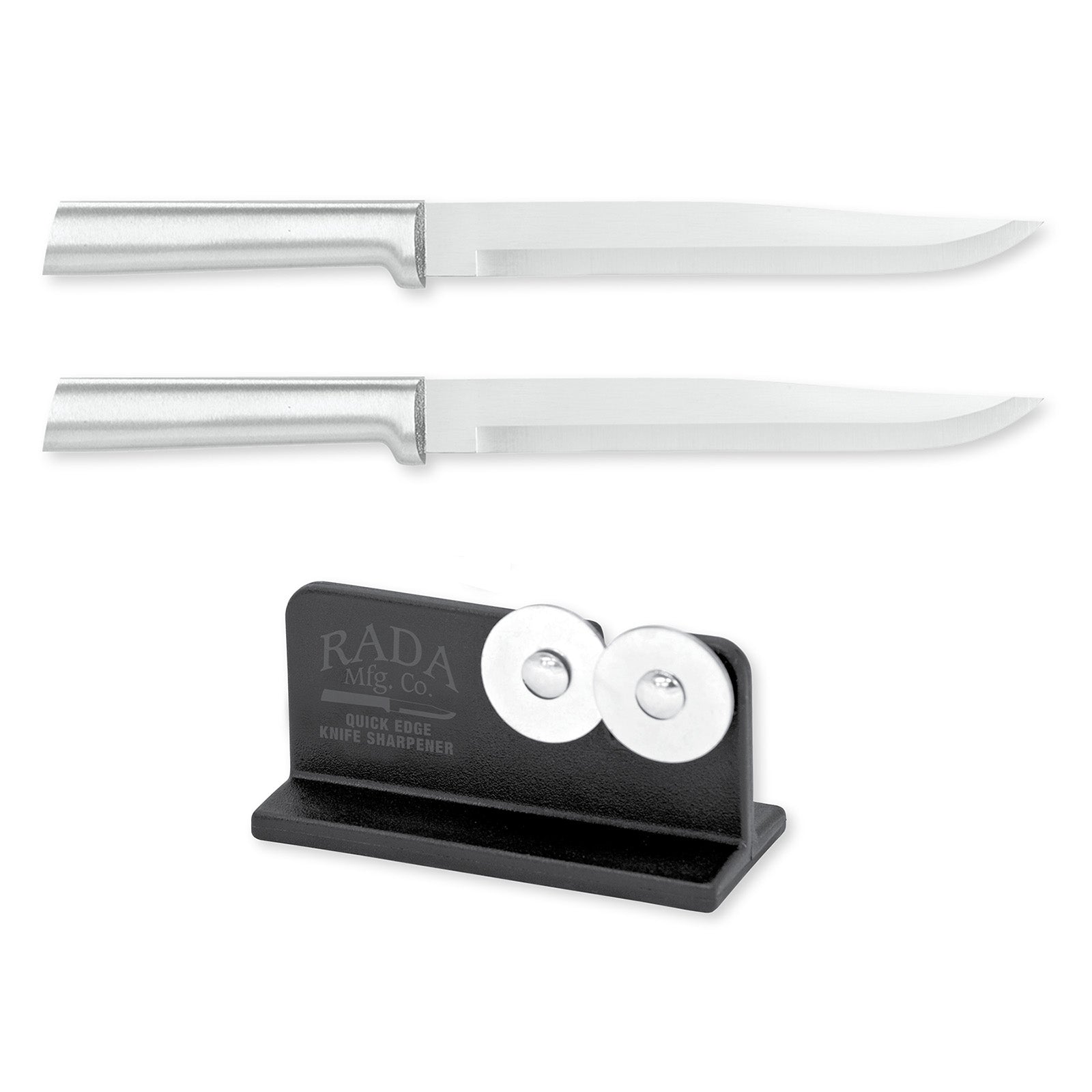 Rada Cutlery 7-Inch Slicer Knife Set of 2 & Quick Edge Knife Sharpener