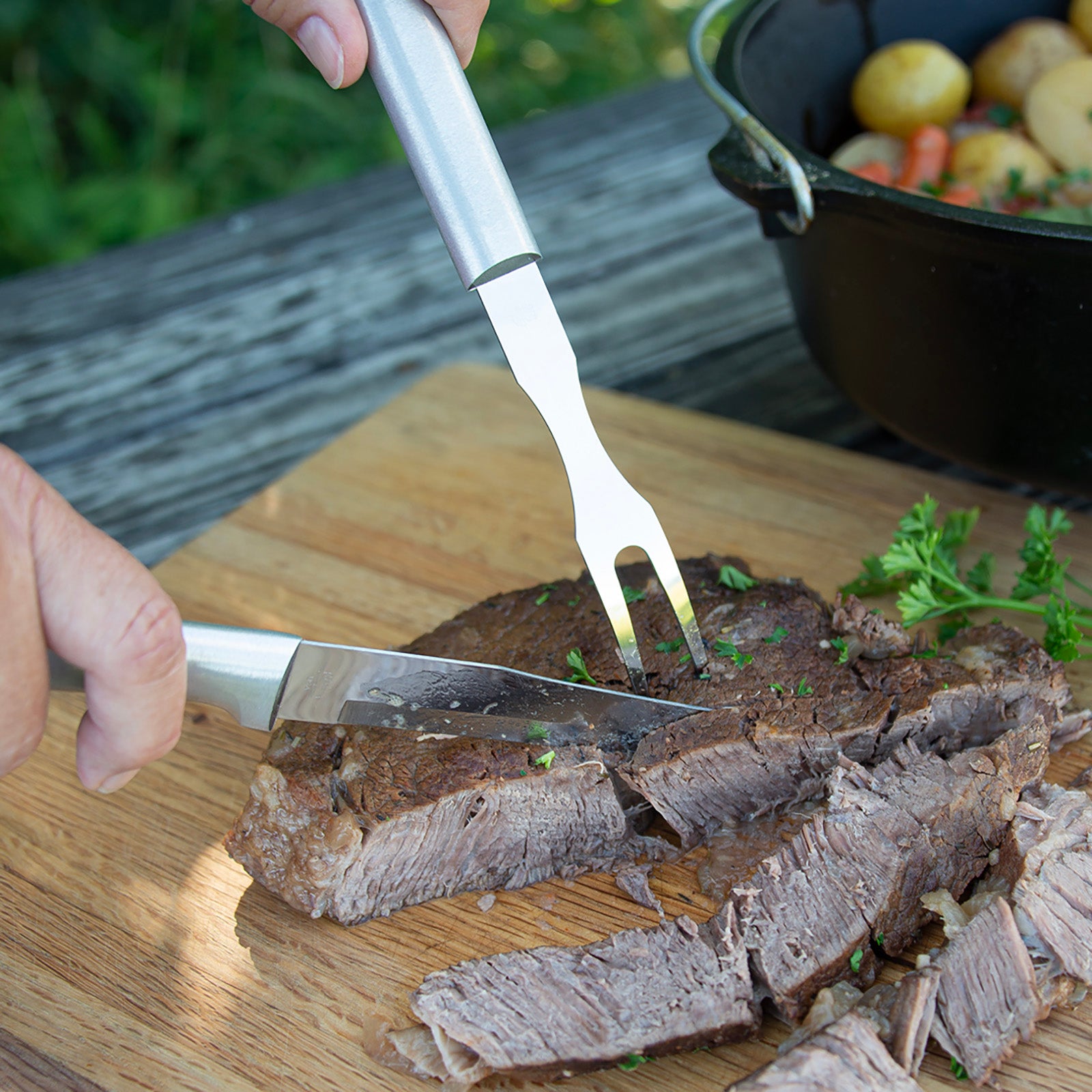 Rada Cutlery 5.125-Inch Carving Fork, Aluminum Handle