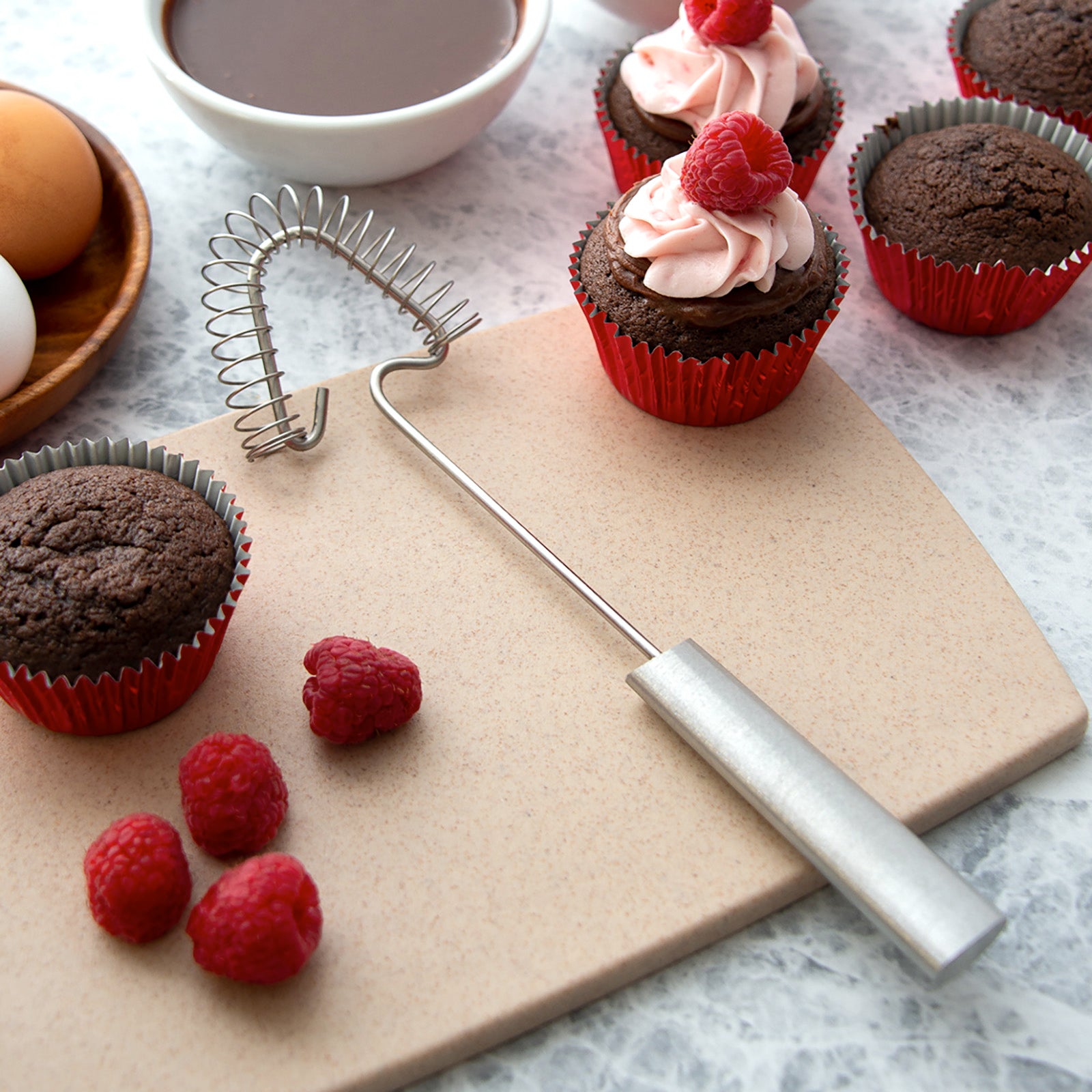 Rada Cutlery Handi-Stir Whisk with Spring Face, Aluminum Handle