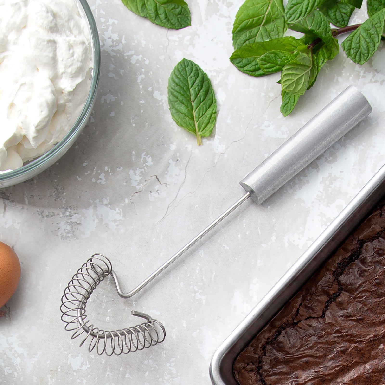 Rada Cutlery Handi-Stir Whisk with Spring Face, Aluminum Handle